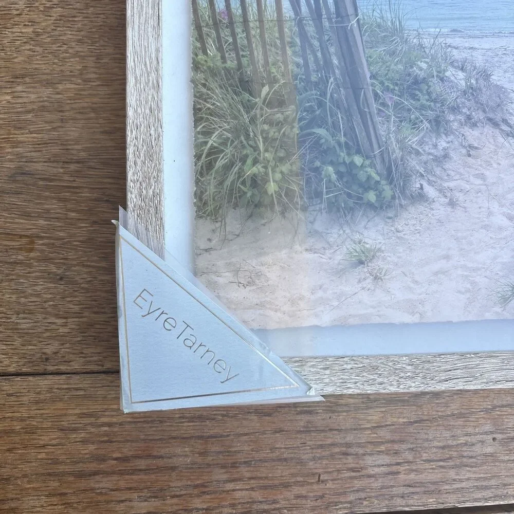 Beach landscape wall decor photograph with frame new with tags